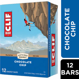 CLIF BAR - Energy Protein Bars - Chocolate Chip (12 Count)