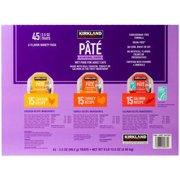 Kirkland Signature Pate Cat Food Variety Pack, 3.5 oz, 45-count