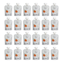 White Leaf Provisions Organic Purees/Baby Food Pouches - Fruits, Veggies & Grains, Toddler snack, Regeneratively Farmed, No Added Sugar, Non-GMO, BPA-Free Pouches 3.17 oz (Pack of 24, Peach + Oat)