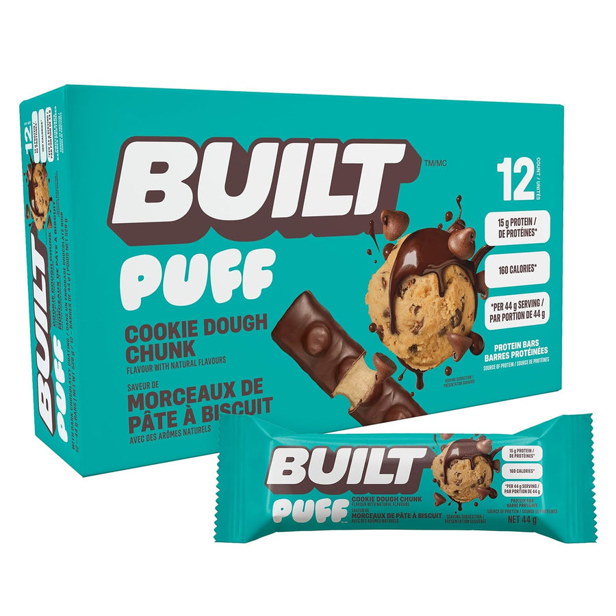 BUILT Bar Puff Protein Bars - Cookie Dough - 12 Count