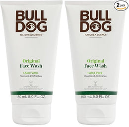 BULLDOG Mens Skincare and Grooming,Original Face Wash,5 Fluid Ounce,(Pack of 2)