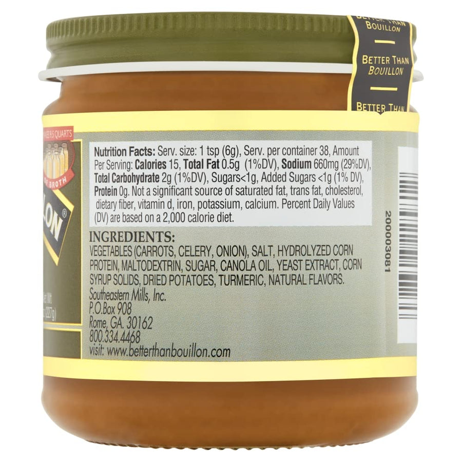 Better Than Bouillon Vegetarian No Chicken Base, Made with Seasoned Vegetables, Certified Vegan, Makes 9.5 Quarts of Broth, 38 Servings, 8 OZ Jar (Pack of 6)
