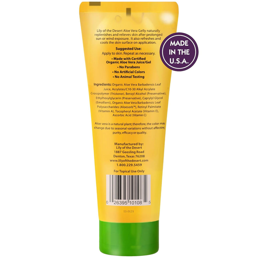 Lily Of The Desert Gelly Moisturizer - 99% Organic Aloe Vera Gel for Skin, After Sun Care with Aloe, Vitamin E Oil, and Vitamin C for Sunburn Relief, 8 Fl Oz (Pack of 2)