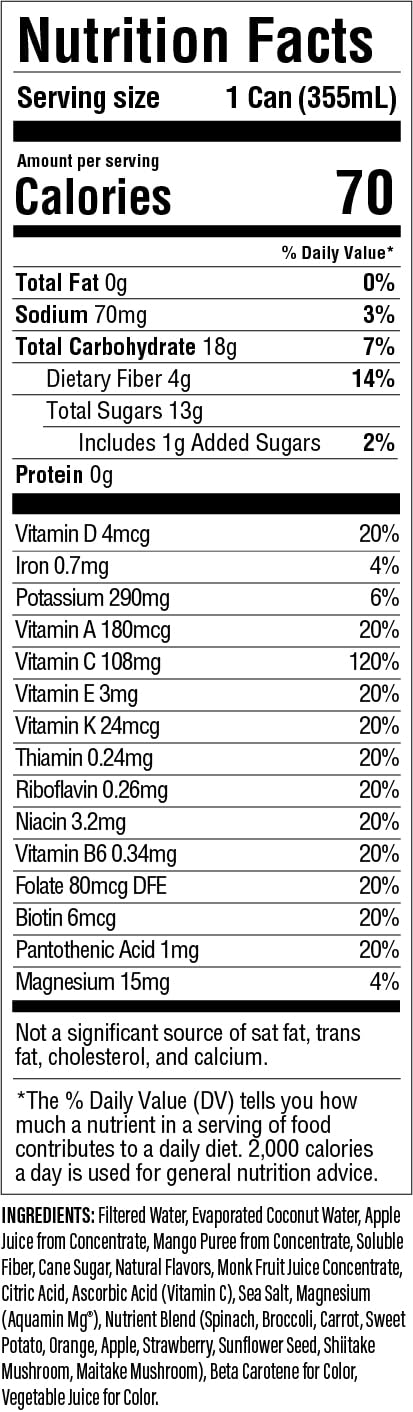 GREATER THAN Hydration for Her - Nutrient Enhanced Coconut Water Electrolyte Beverage with Real Fruit, Plant-Based Vitamins & Fiber, Clean Functional Hydration, Orange Mango, 12 oz (12 Pack)