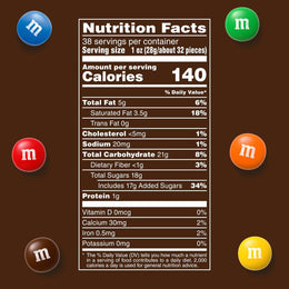 M&M'S Milk Chocolate Candy, Party Size, 2.4 lb | 38 oz Pack of 2