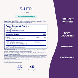 Natrol 5-HTP 200 mg, Time Release, Support a Balanced Mood, Dietary Supplement Provides Serotonin Production Throughout The Day, 30 Tablets, Up to a 30 Day Supply