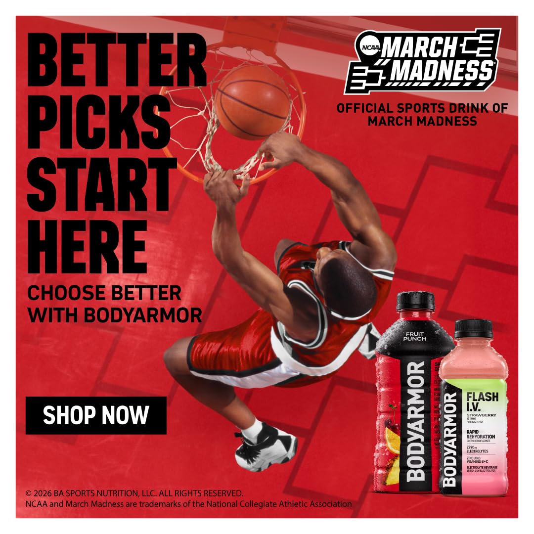 BODYARMOR Flash I.V. Electrolyte Beverage, Grape, Hydration Drink with Coconut Water For Rapid Rehydration, Post Workout Recovery, 20 Fl Oz (Pack of 12)