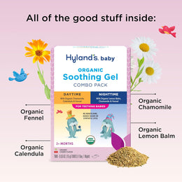 Hyland's Baby Organic Day and Night Soothing Gel Combo Pack, Cooling Gel for Oral Discomfort, Easy-to-Apply, Ages 2 Months and Up, 1.06 Ounce (2 Tubes of 0.53 oz.)