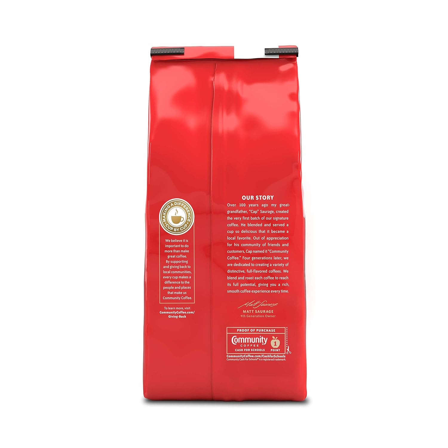 Community Coffee Premium Ground Coffee, Signature Blend, Dark Roast, 12 Ounce
