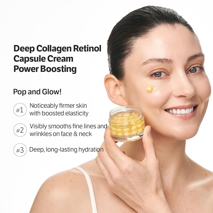SUNGBOON EDITOR Deep Collagen Retinol Capsule Cream, Firm-Looking Moisturizer for Fine Lines & Dry Skin, with Copper Peptide, White Spicules & Adenosine, Korean Skincare, 1.69 fl oz