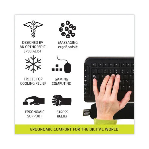 IMAK Keyboard Wrist Cushion, 17.75 x 3, Black (A10160)