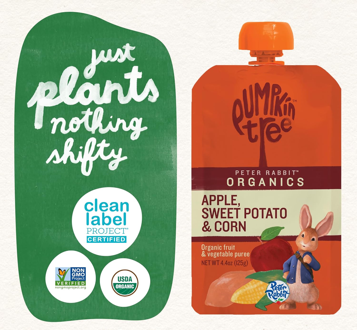 Pumpkin Tree Peter Rabbit Organics, Apple, Sweet Potato, and Corn, 4.4 Ounce (Pack of 10)