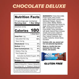 Pure Protein Bars, Chocolate Deluxe, Gluten Free, 21g Protein, 1.76 oz, 4 Count