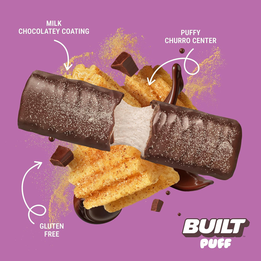 BUILT Bar Puff Protein Bars - Churro - 12 Count