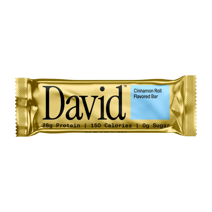 David Protein Bar, Cinnamon Roll, Pack of 4