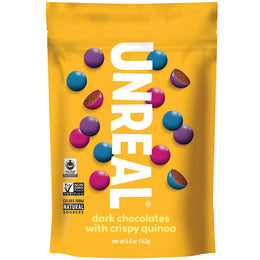 Unreal Dark Chocolate with Crispy Quinoa, Zero Sugar Alcohols, Non-GMO, 5 Oz (Pack of 6)