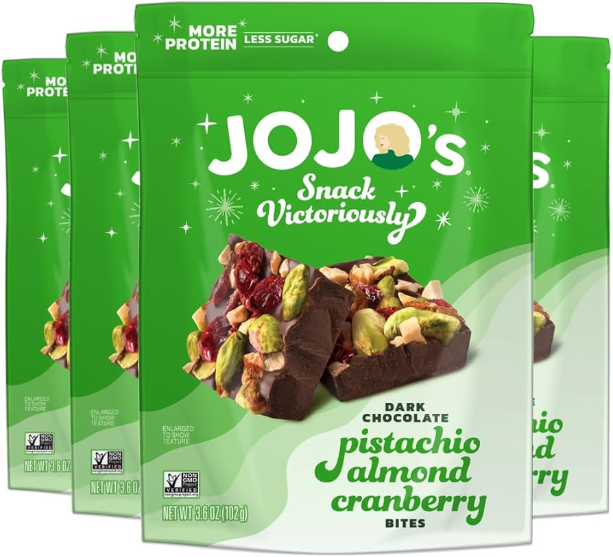 JOJO's Dark Chocolate Pistachio Almond Cranberry (3.6oz - 6 Count)