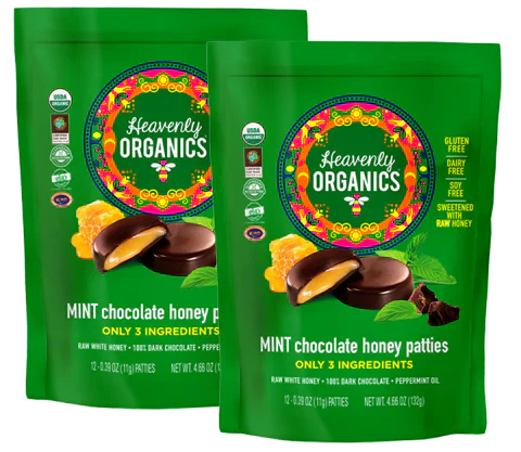 Heavenly Organics Mint Chocolate Honey Patties (3 Bags)